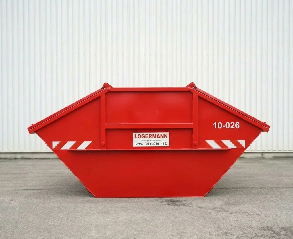 Ein 10 Kubikmeter Absetzcontainer mit Deckel abschließbar